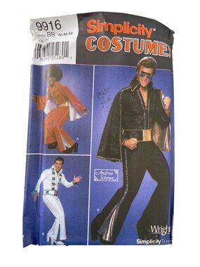 Simplicity Patterns 9916 Costumes Sizes 40-44 1970s Elvis Style Jumpsuits UNCUT